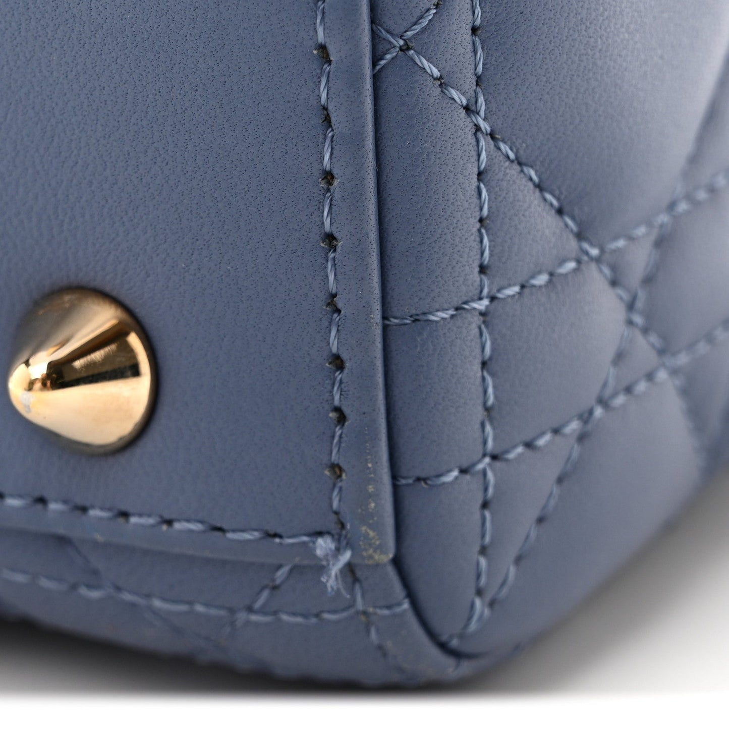 Lambskin Cannage Small My ABCDior Lady Dior Denim Blue
