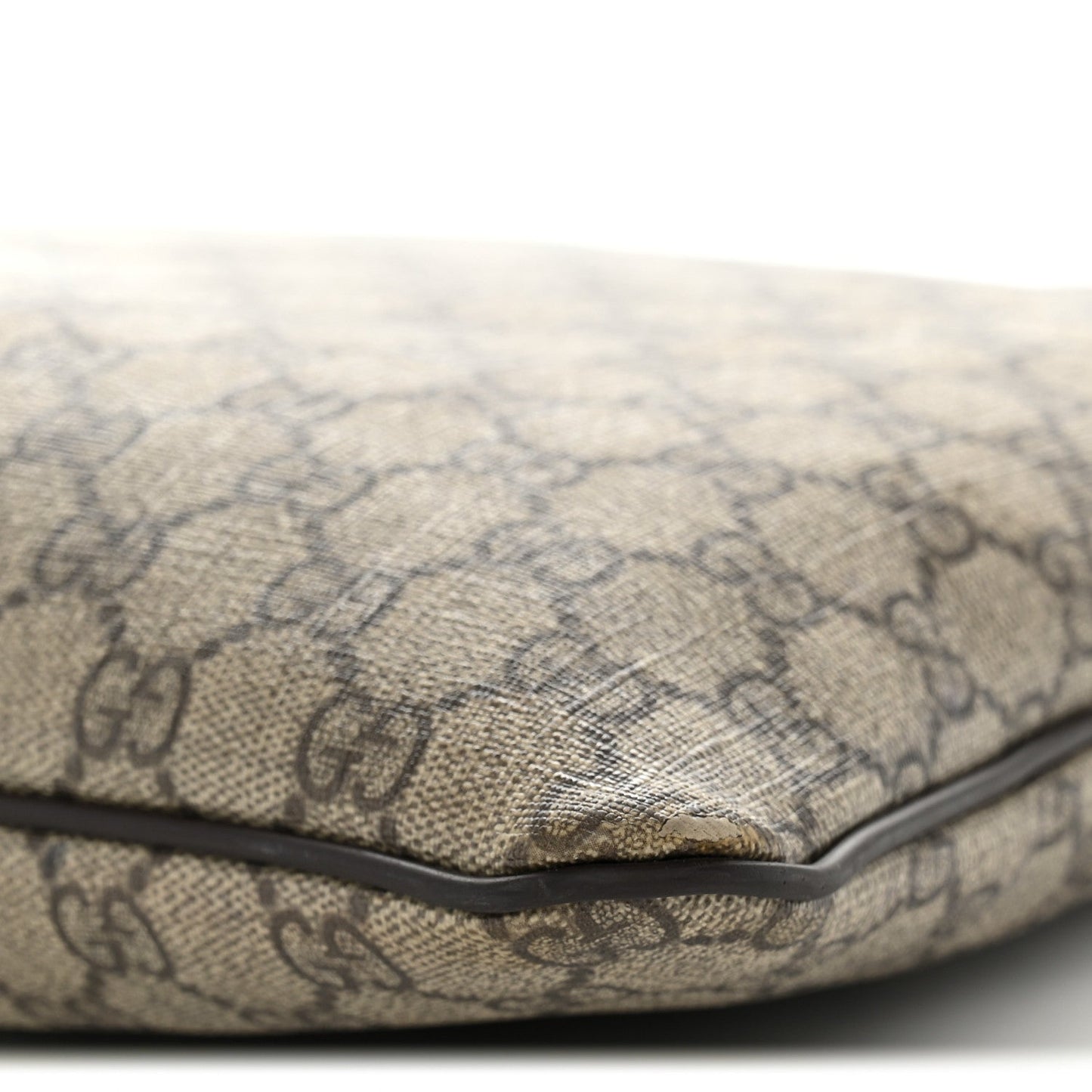 GG Supreme Monogram Medium Flat Messenger Bag Dark Brown