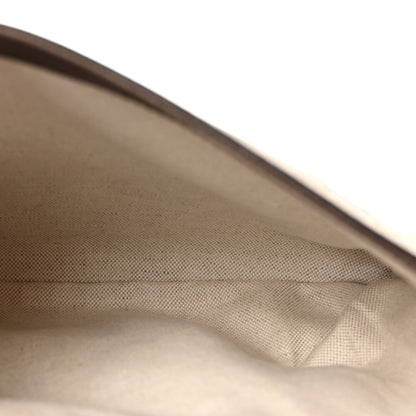 GG Supreme Monogram Textured Dollar Calfskin Web Medium Blondie Top Handle Shoulder Flap Bag Beige Ebony New Acero