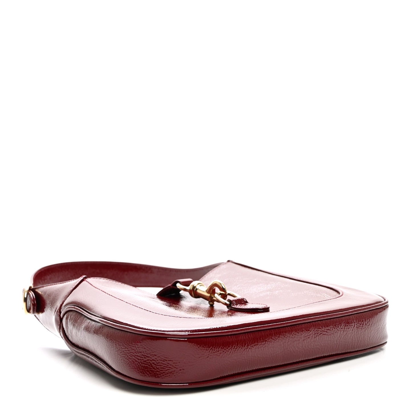 Patent Calfskin Small Jackie Shoulder Bag Rosso
