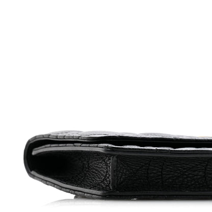 Supple Calfskin Cannage Caro Belt Pouch with Chain Black