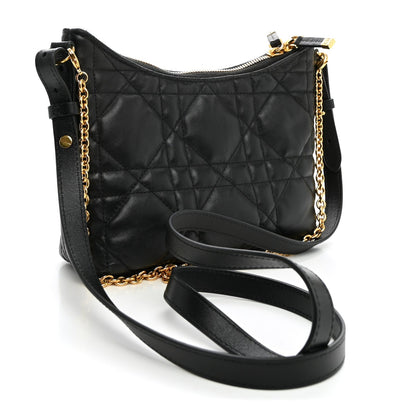 Calfskin Macrocannage Miss Caro Diorling Mini Bag with Chain Black