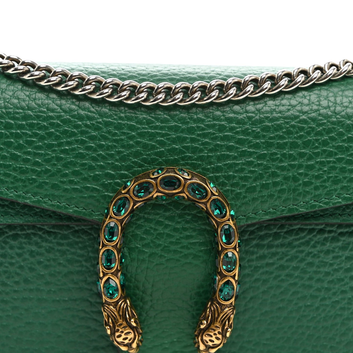 Dollar Calfskin Crystal Super Mini Dionysus Shoulder Bag Emerald