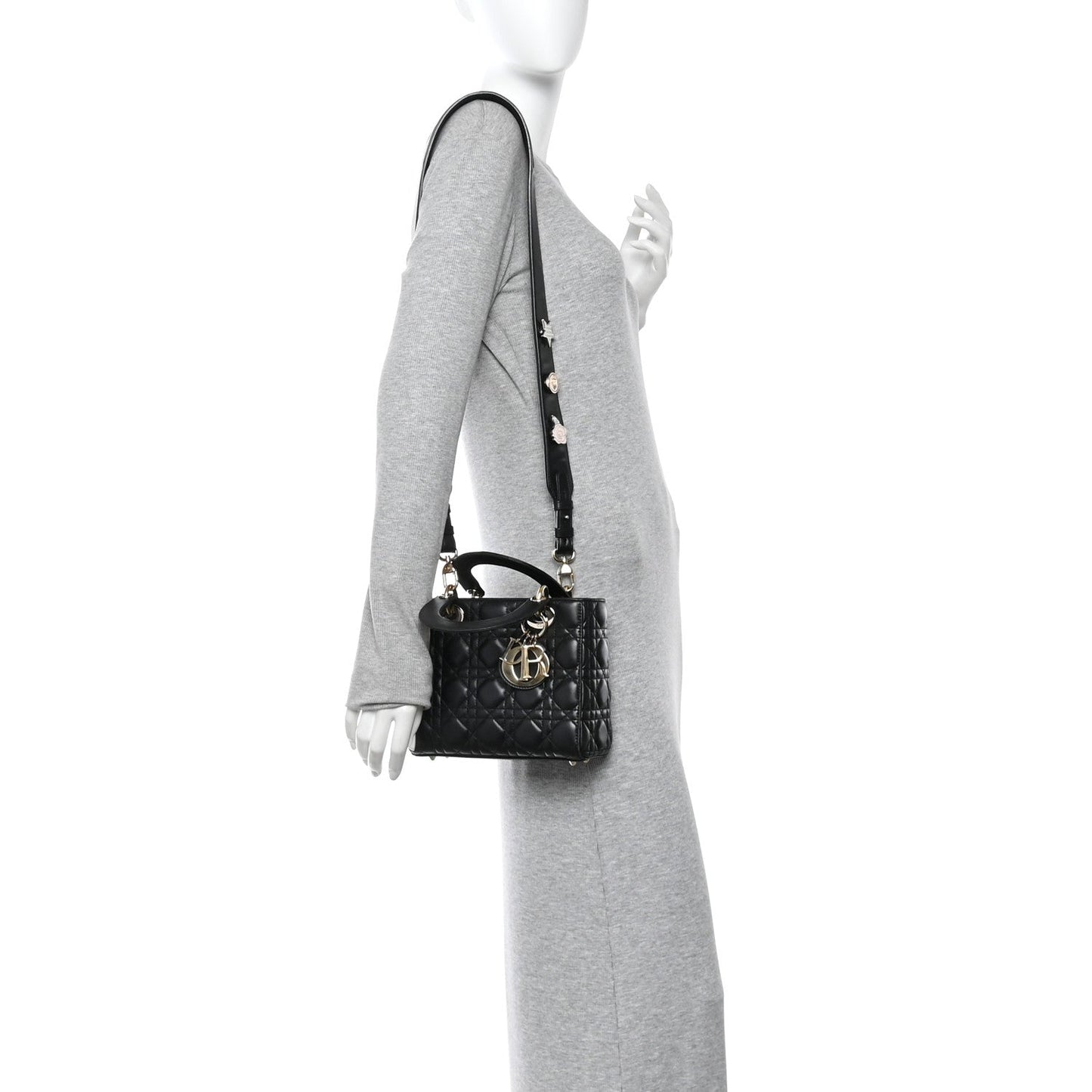 Lambskin Cannage Small My ABCDior Lady Dior Black