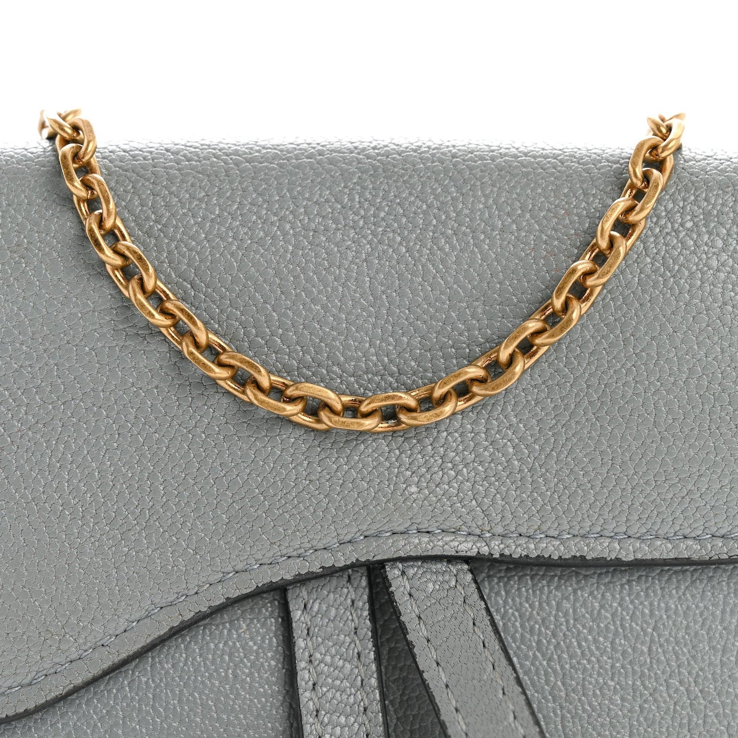 Goatskin Nano Saddle Chain Pouch Blue