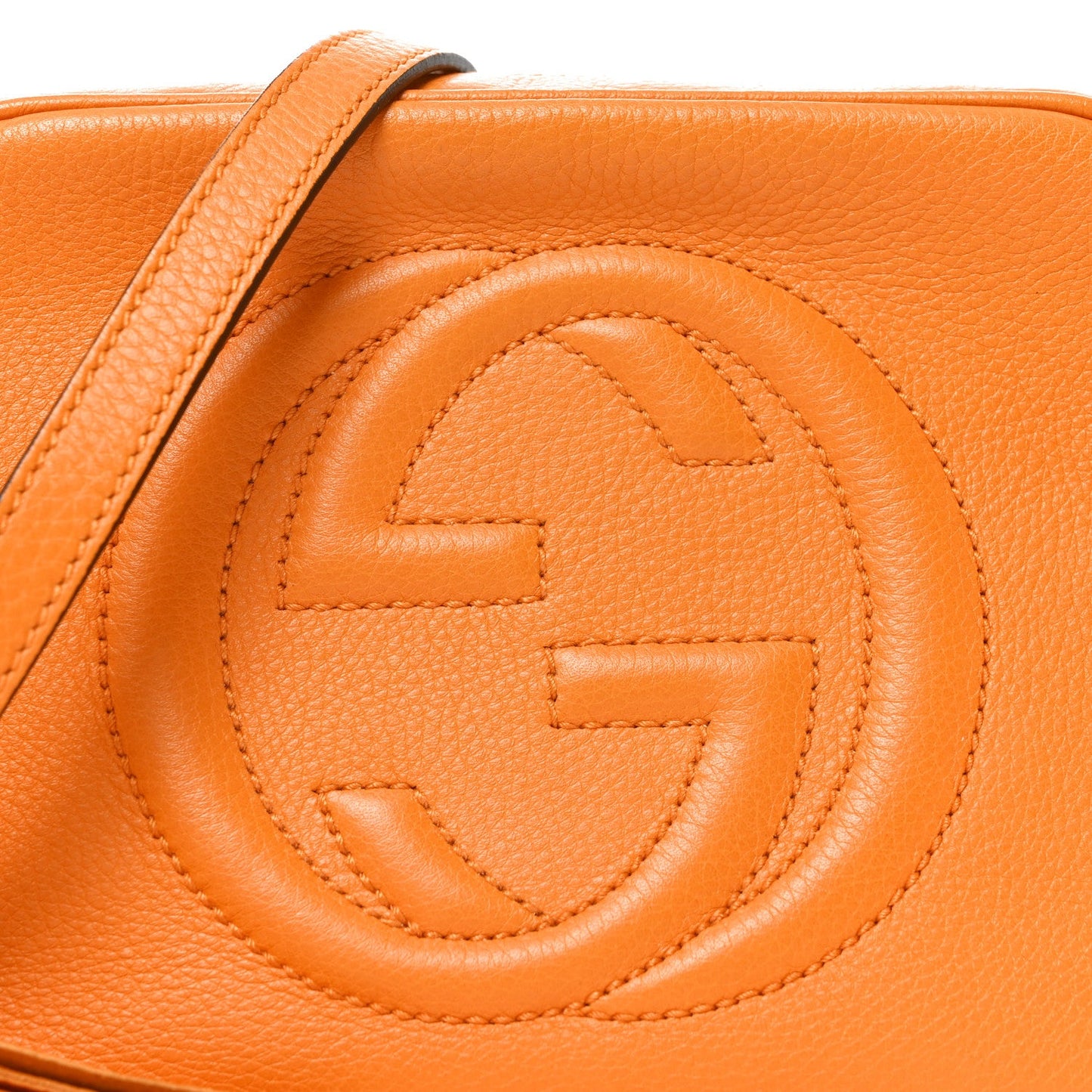 Pebbled Calfskin Small Soho Disco Bag Curcuma