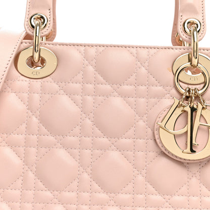 Lambskin Cannage Medium Lady Dior Light Pink