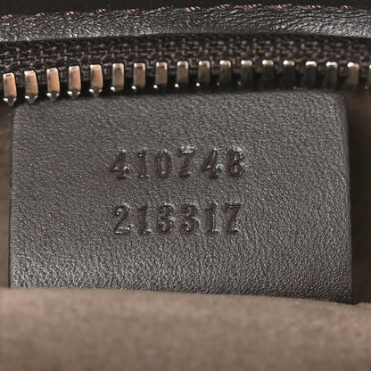 GG Supreme Monogram Medium Zippered Tote Dark Brown