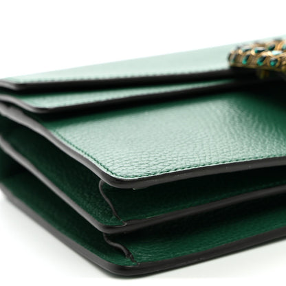Pebbled Calfskin Small Dionysus Shoulder Bag Emerald