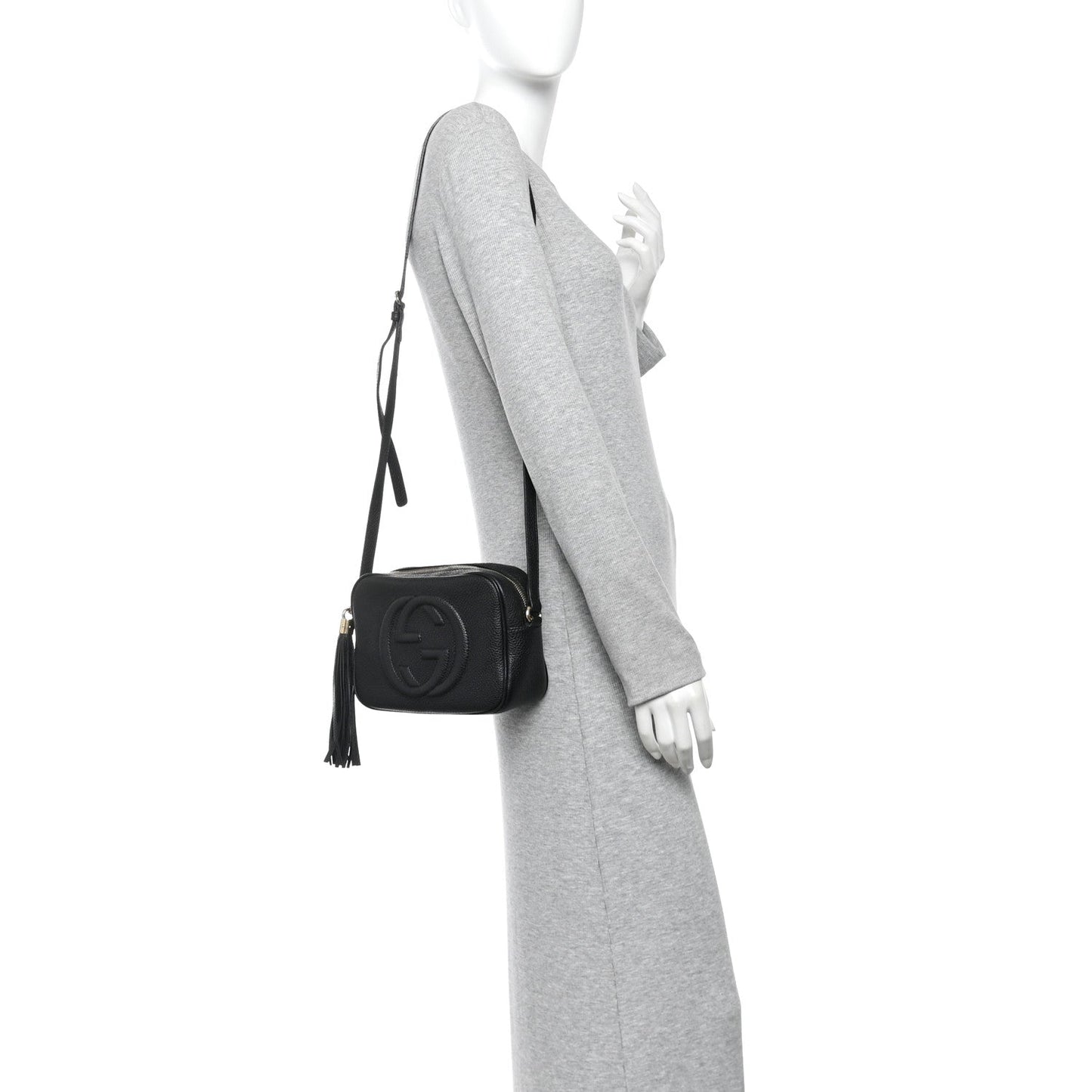 Pebbled Calfskin Soho Disco Bag Black
