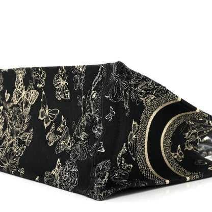 Canvas Embroidered Medium New York Butterfly Book Tote Black