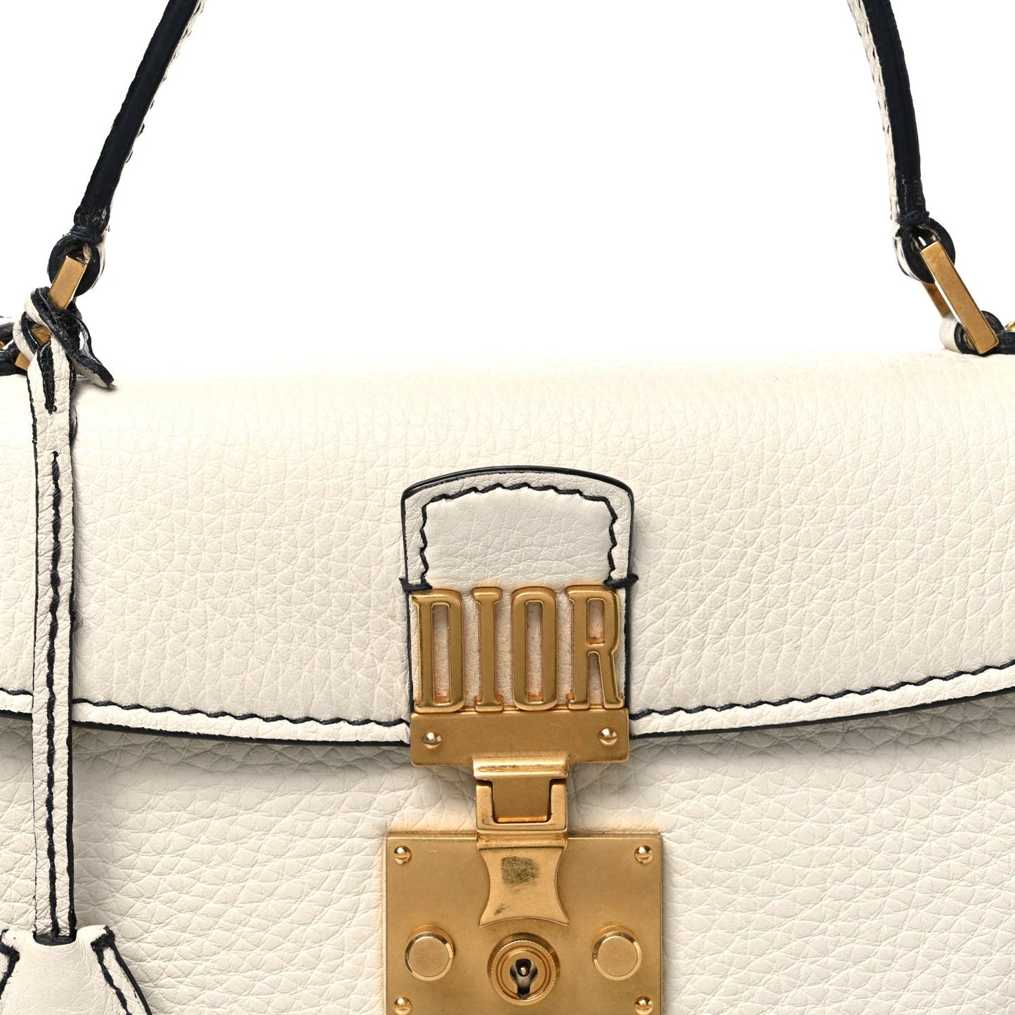 Calfskin Dioraddict Top Handle White