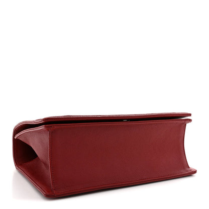 Grained Calfskin Medium Diorama Flap Bag Red