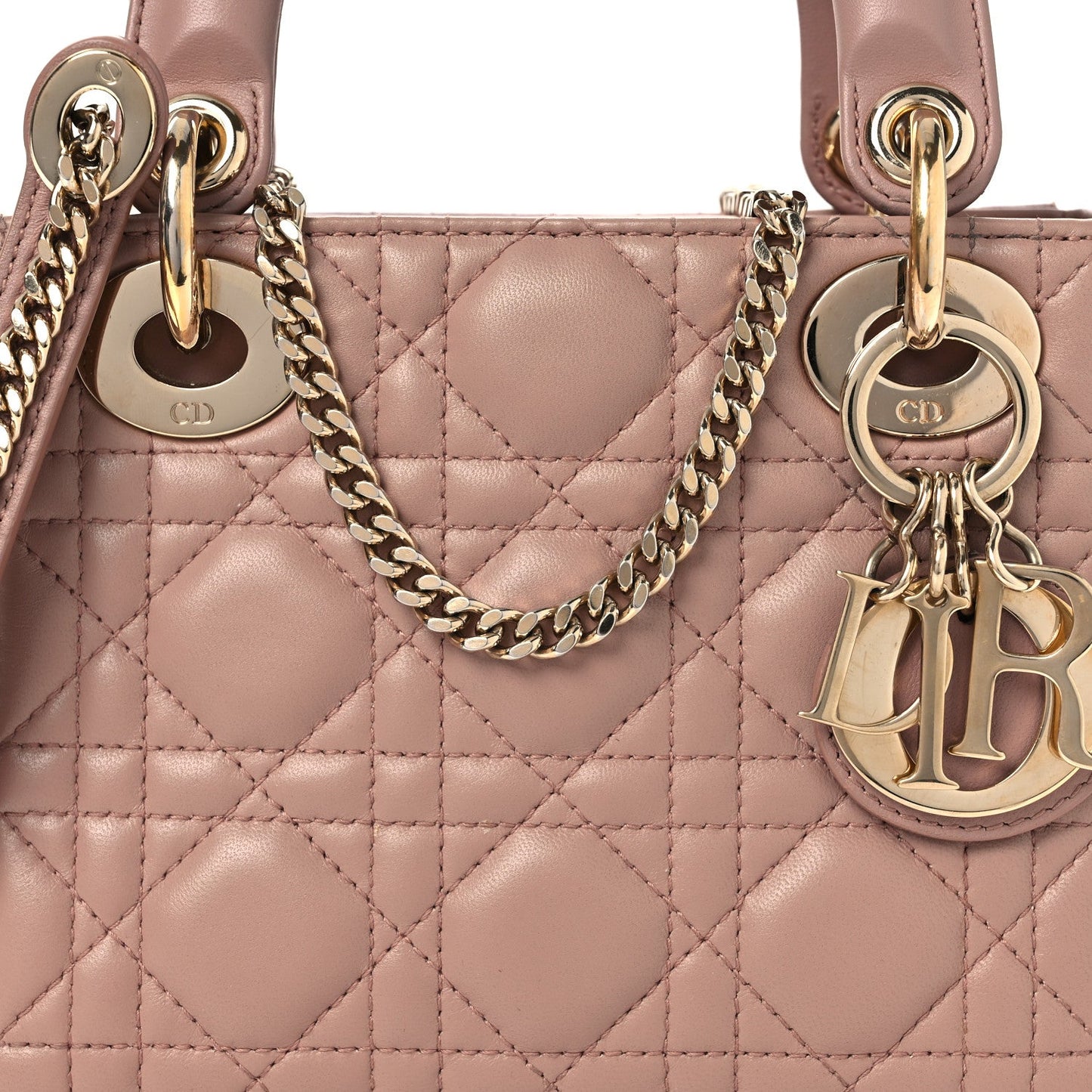 Lambskin Cannage Mini Lady Dior Blush
