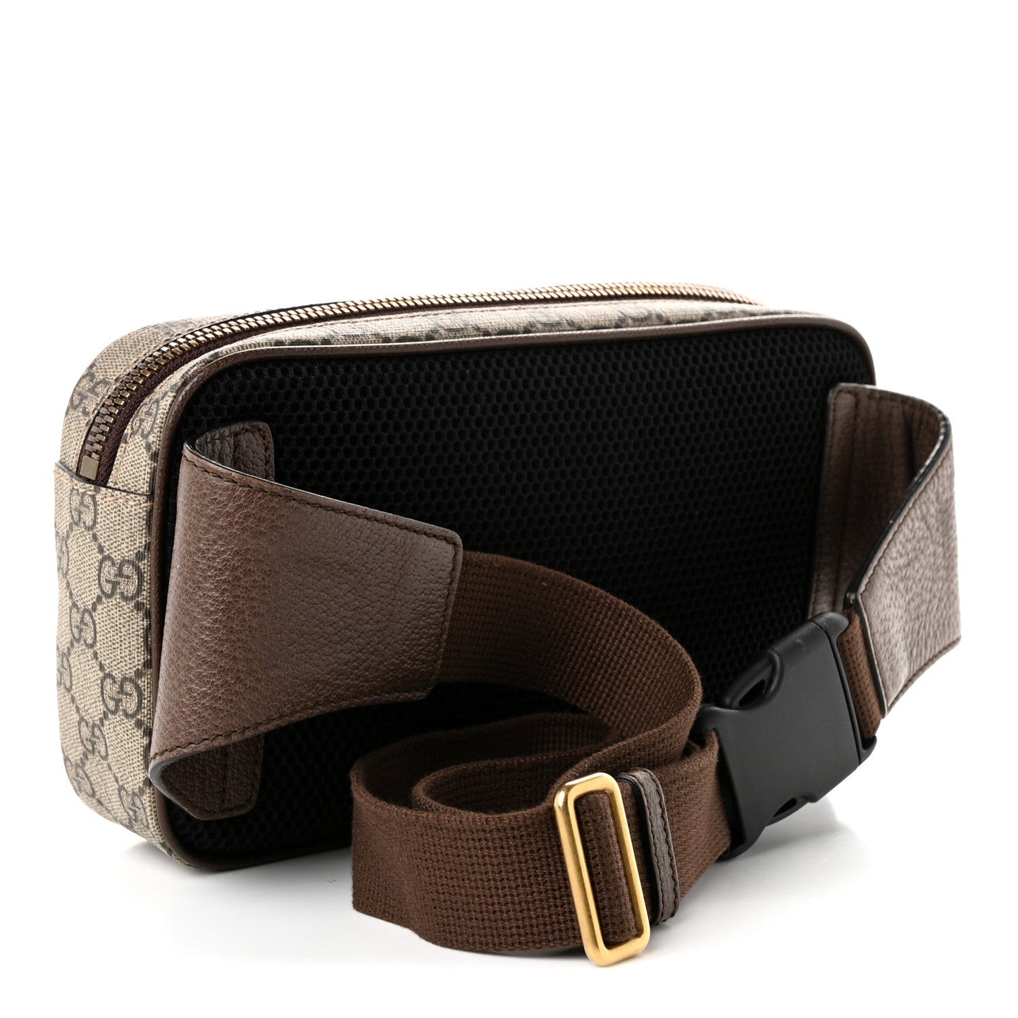 Soft GG Supreme Monogram Medium Ophidia Belt Bag Dark Brown