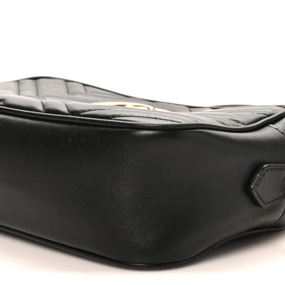 Calfskin Matelasse Small GG Marmont Chain Shoulder Bag Black