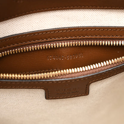 GG Supreme Monogram Azalea Calfskin Retro Interlocking G Buckle Backpack Beige Ebony Brown Sugar