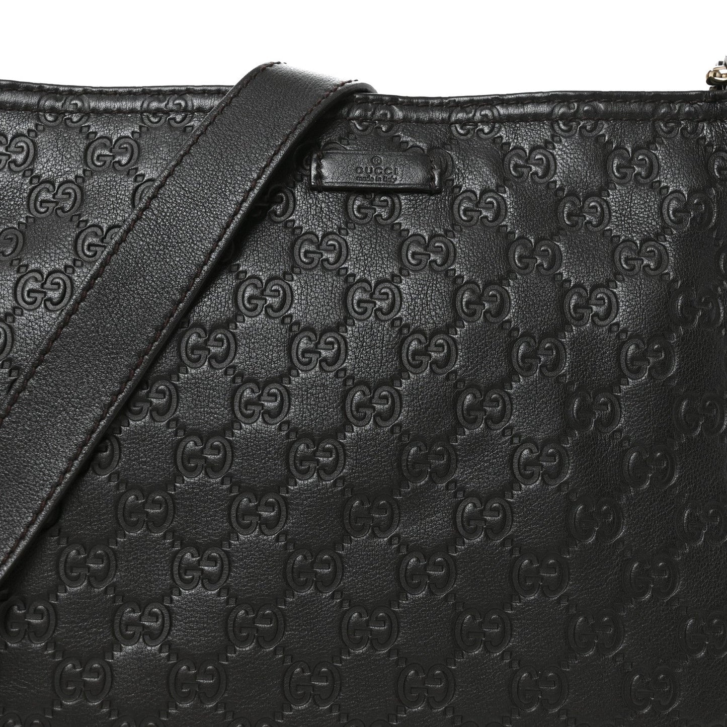 Guccissima Medium Flat Messenger Bag Black