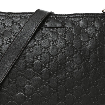 Guccissima Medium Flat Messenger Bag Black