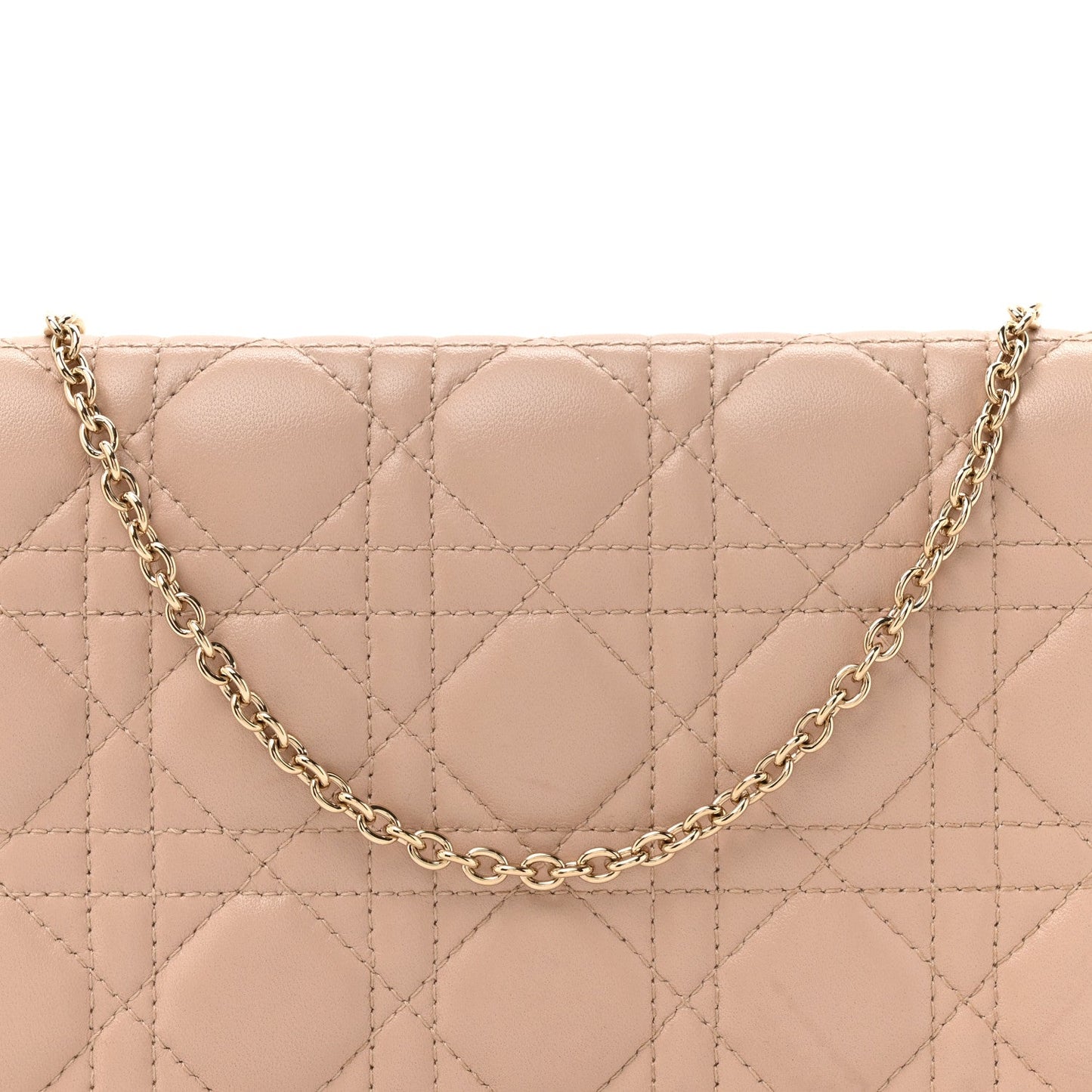 Lambskin Cannage Lady Dior Convertible Clutch Pink
