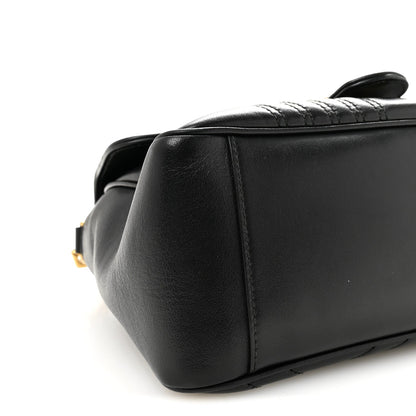 Calfskin Matelasse Small GG Marmont Top Handle Shoulder Bag Black