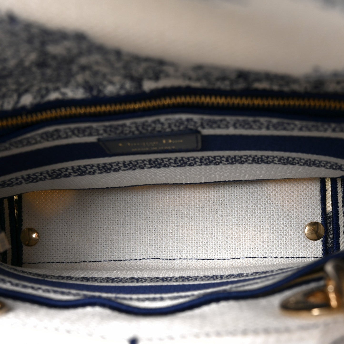 Canvas Reverse Embroidered Rêve d'Infini Medium Lady D-Lite Blue Multicolor