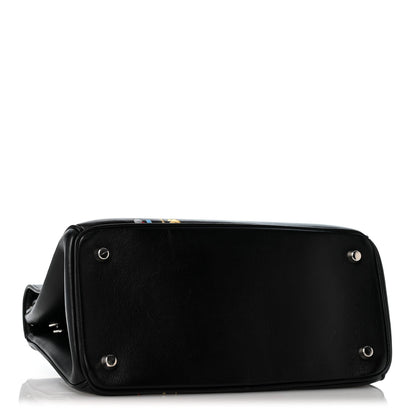 Smooth Calfskin Small Tri-Color Be Dior Flap Black Red Light Blue