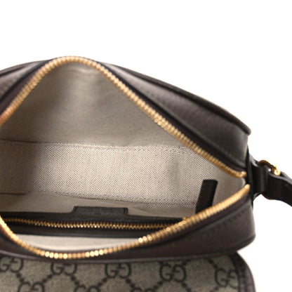 GG Supreme Monogram Textured Dollar Calfskin Mini Ophidia Flap Shoulder Bag Beige Ebony New Acero