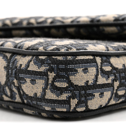 Oblique Saddle Triple Pouch Navy Blue