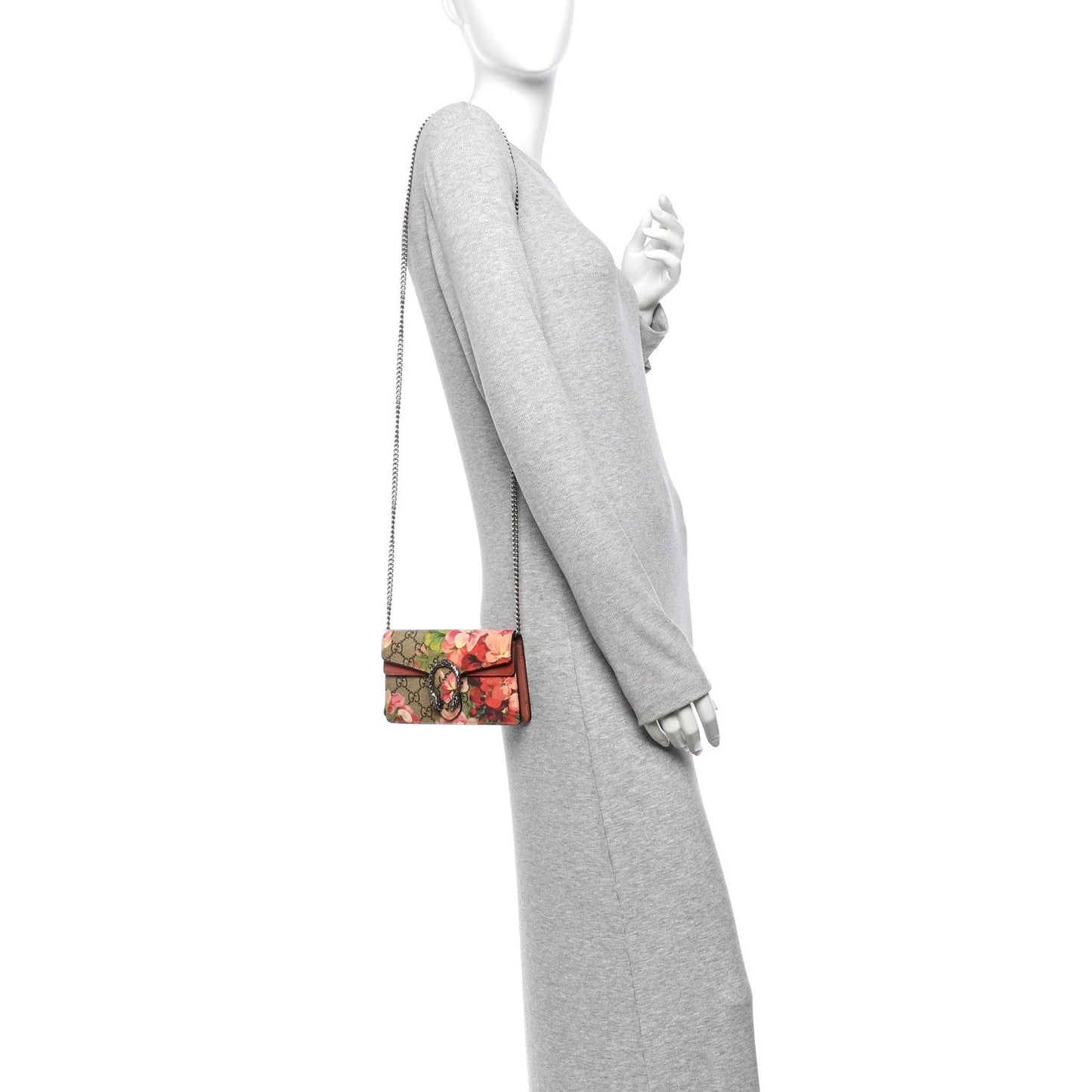 GG Supreme Monogram Blooms Super Mini Dionysus Shoulder Bag Beige Multicolor Dry Rose