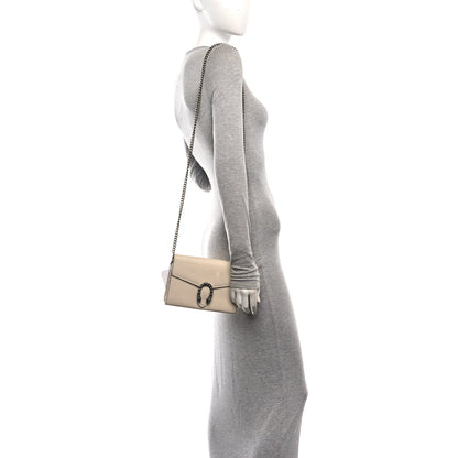 Dollar Calfskin Mini Dionysus Chain Wallet Mystic White