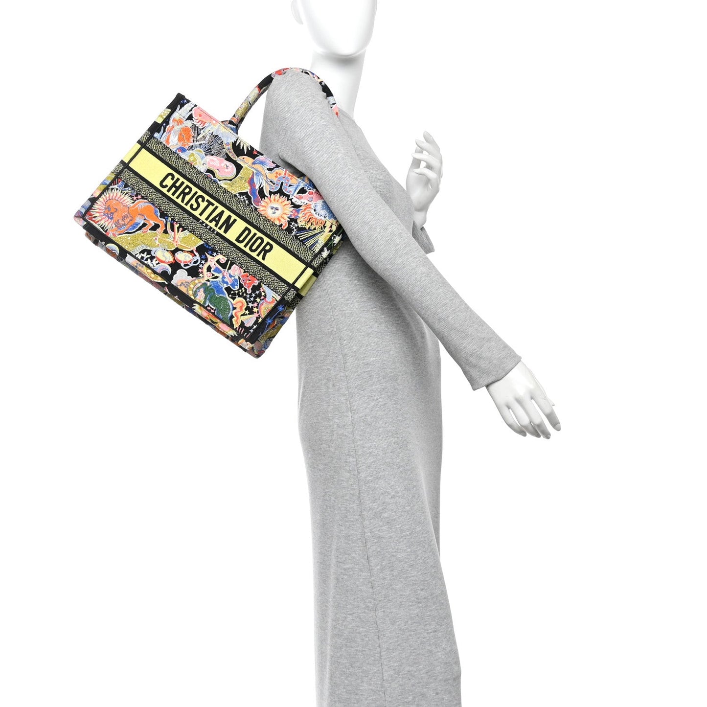 Canvas Zodiac Fantastico Embroidered Medium Book Tote Black Multicolor