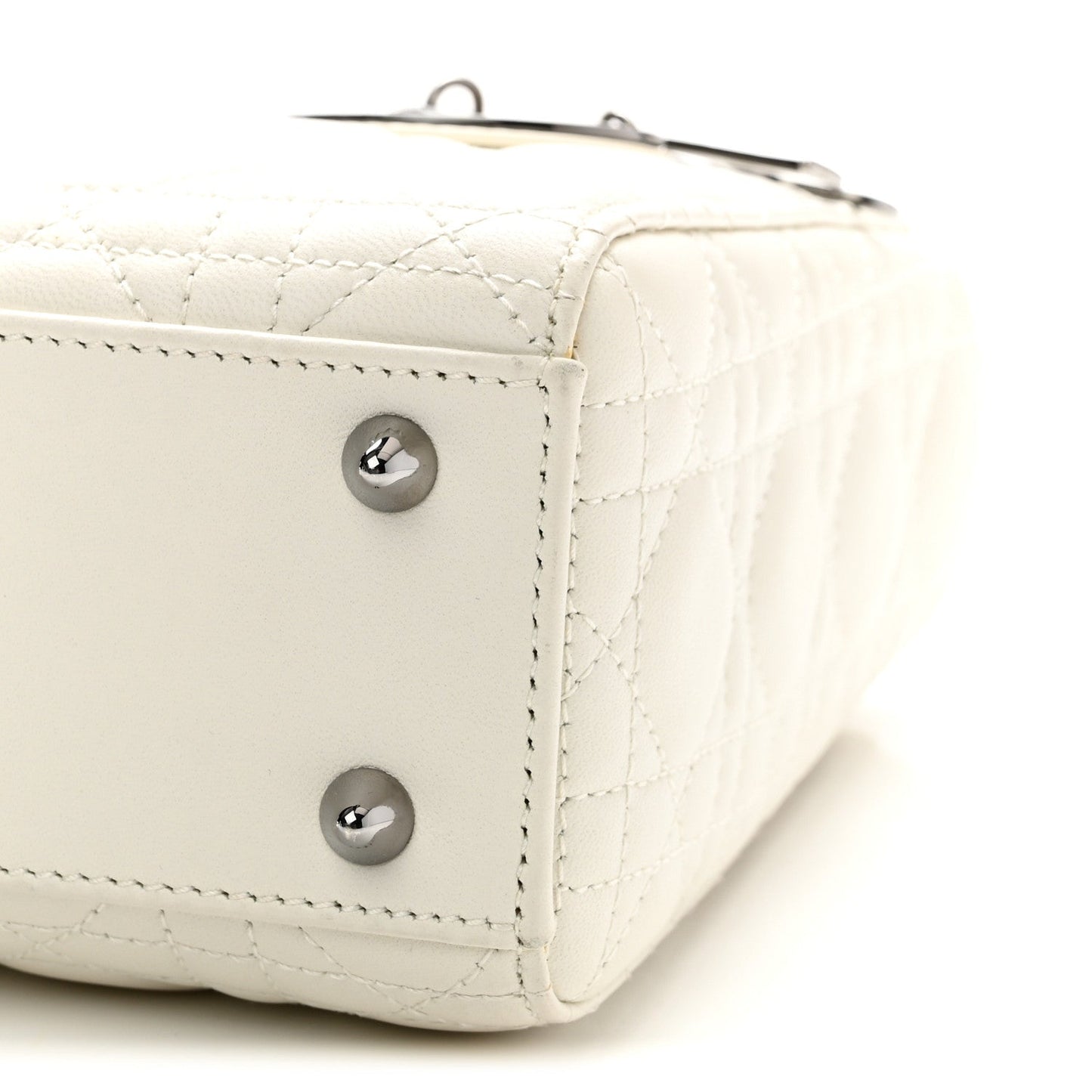 Lambskin Cannage Small My ABCDior Lady Dior White