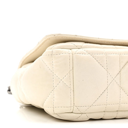 Lambskin Macrocannage Small Dior Caro Bag Ivory
