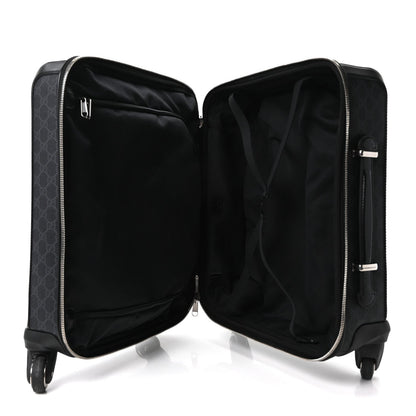 GG Supreme Monogram Azalea Calfskin Retro Interlocking G Small Savoy Cabin Trolley Black