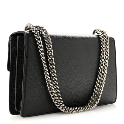 Pebbled Calfskin Small Dionysus Shoulder Bag Black