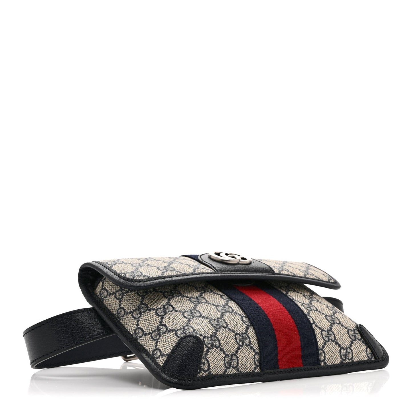 GG Supreme Monogram Web Small Ophidia Belt Bag 90 36 Beige Navy
