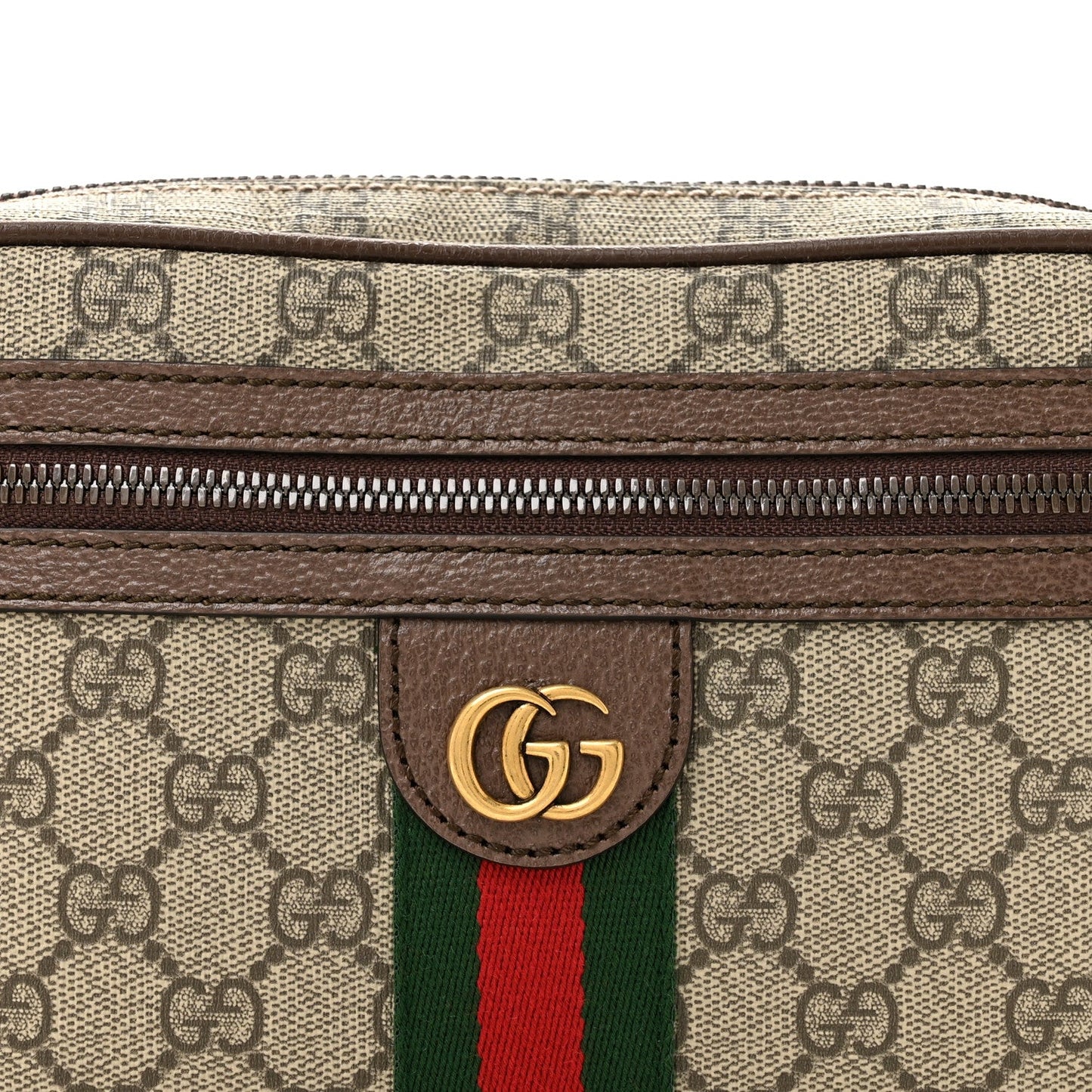 Soft GG Supreme Monogram Medium Ophidia Belt Bag Dark Brown