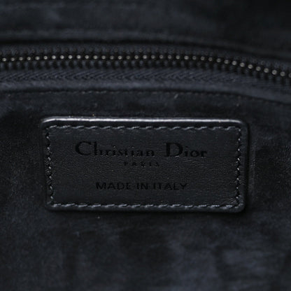 Ultra Matte Calfskin Cannage Large Lady Dior Black