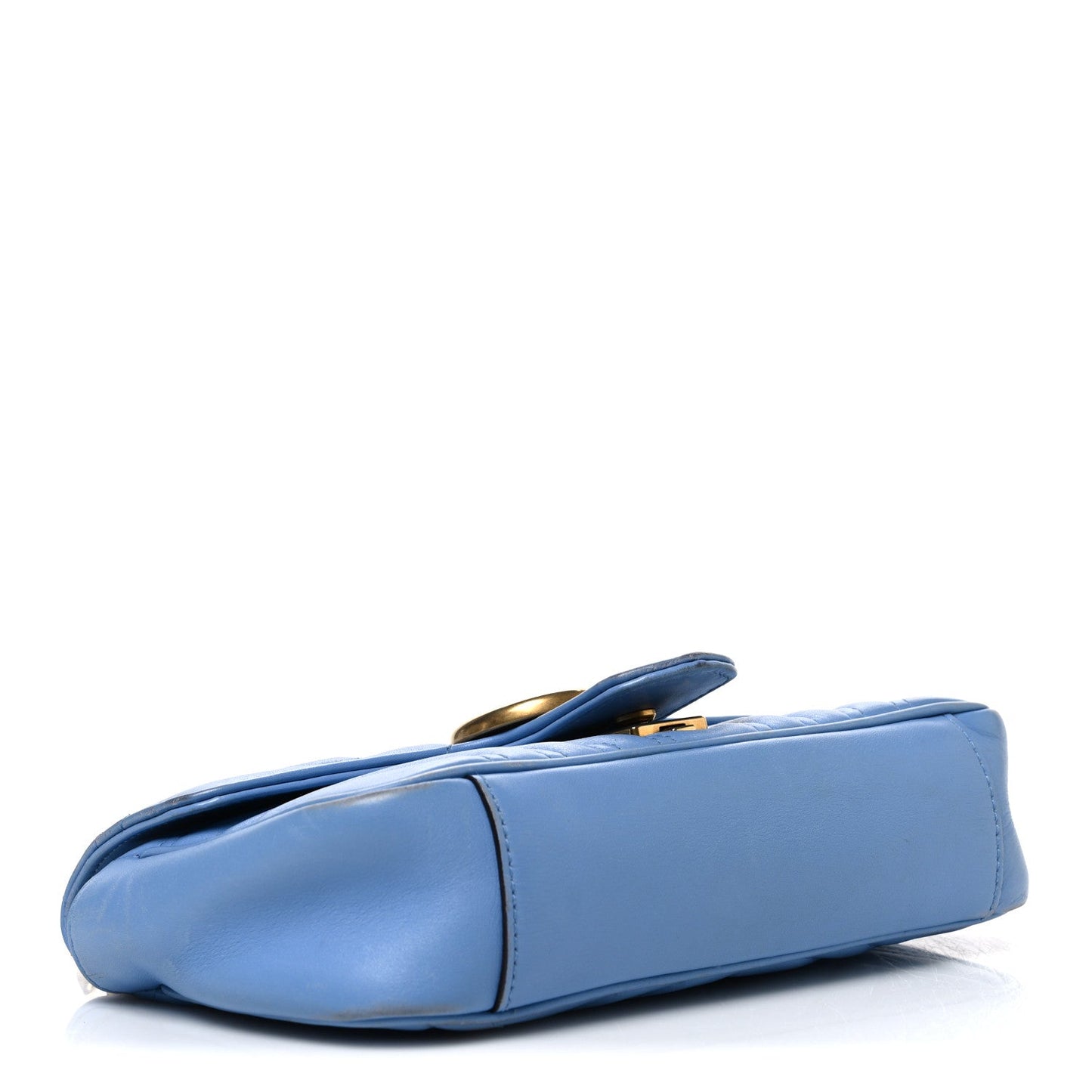 Calfskin Matelasse Mini GG Marmont Shoulder Bag Clear Sky Blue