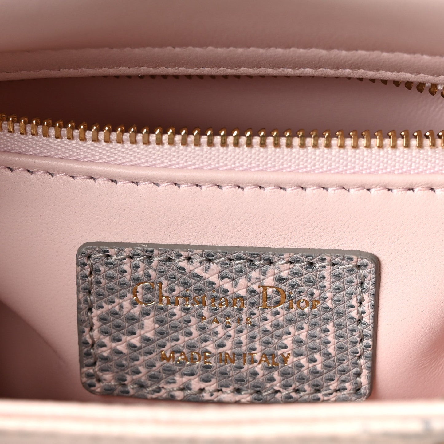 Lizard Ombre Mini Lady Dior Light Pink