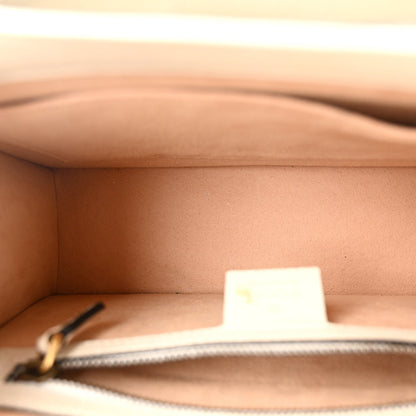 GG Supreme Monogram Small Queen Margaret Top Handle Bag White