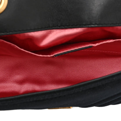 Velvet Matelasse Mini GG Marmont Shoulder Bag Black
