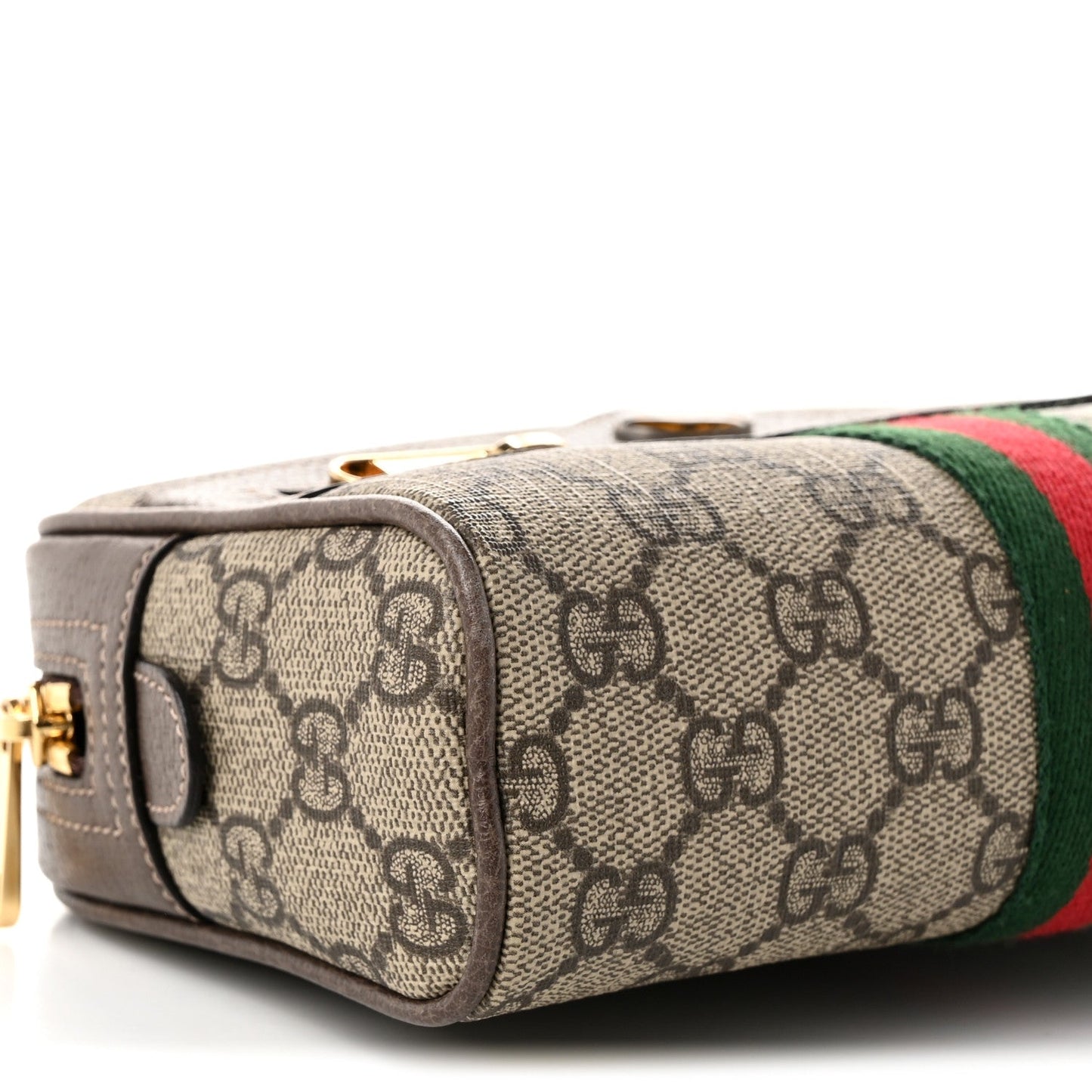 GG Supreme Monogram Web Small Ophidia Belt Bag 85 34 Dark Brown