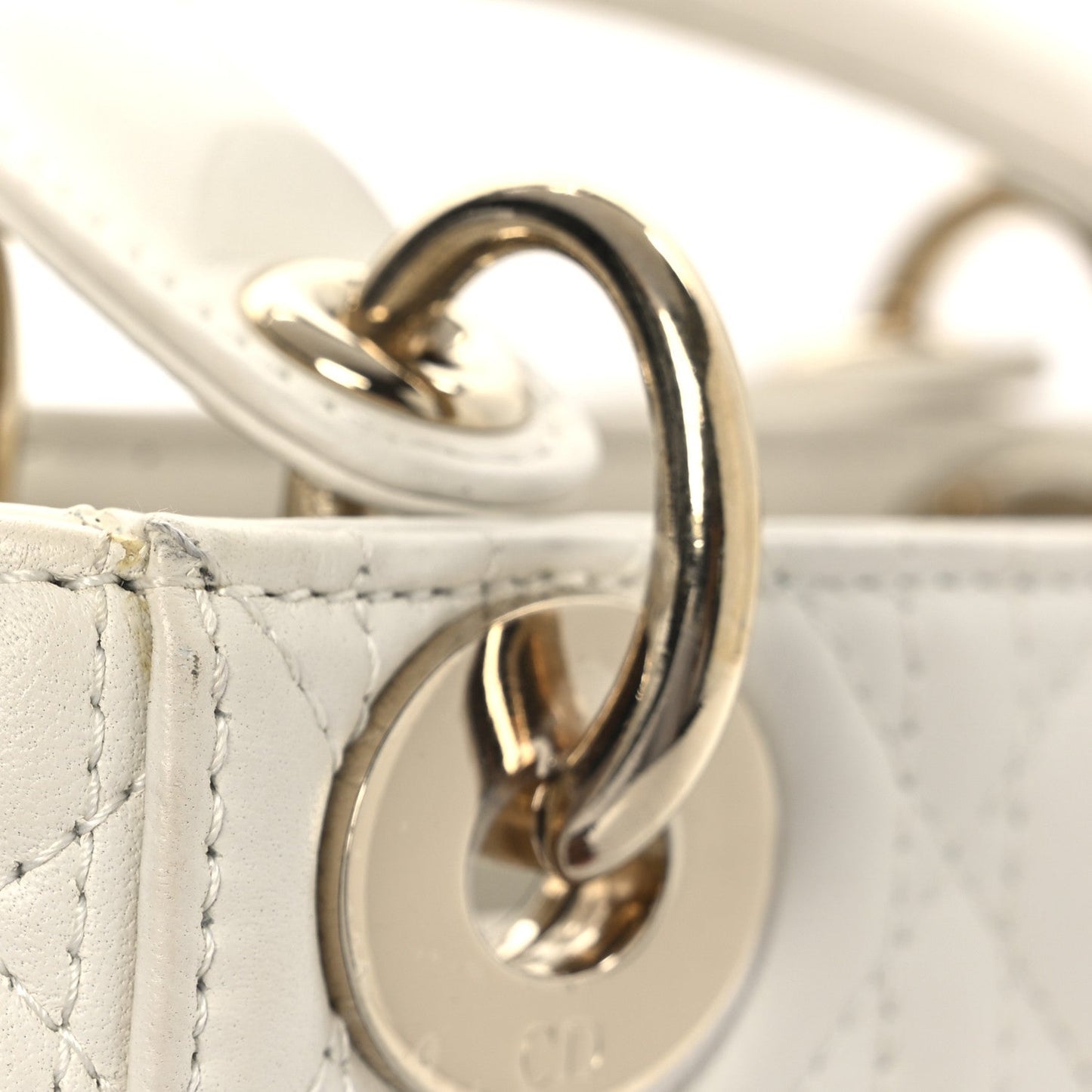 Lambskin Cannage Mini Lady Dior White
