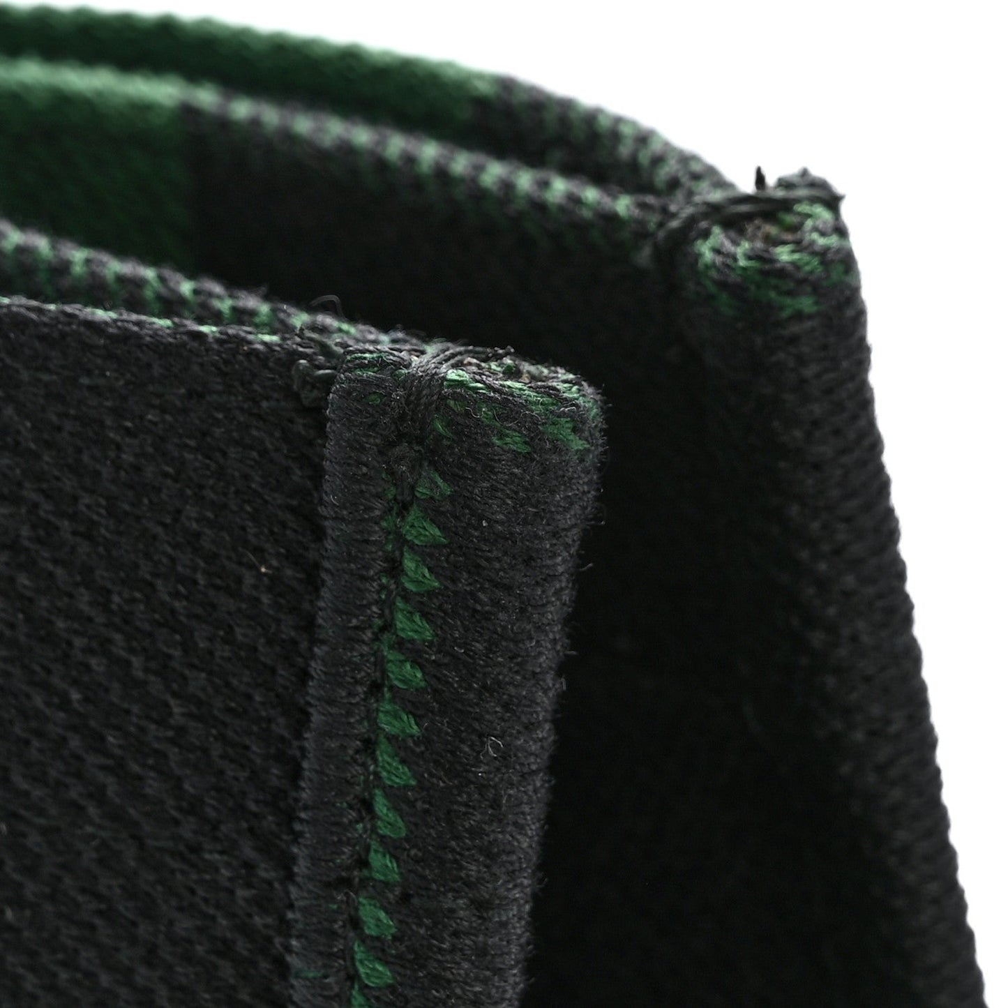 Canvas Embroidered Checkered Book Tote Black Green