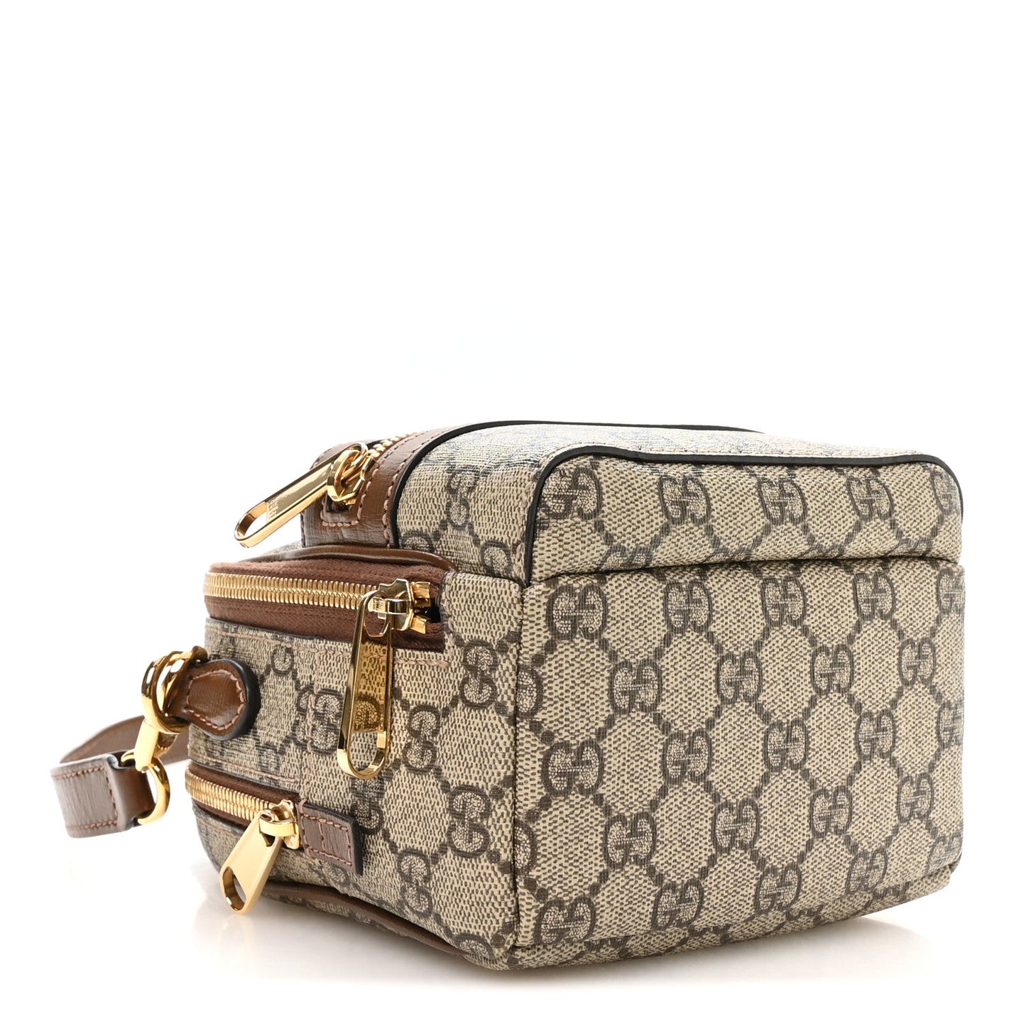 GG Supreme Monogram Azalea Calfskin Retro Interlocking G Multi-Function Bag Beige Ebony Brown Sugar