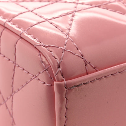 Metallic Lambskin Cannage Small Lady D-Joy Pink