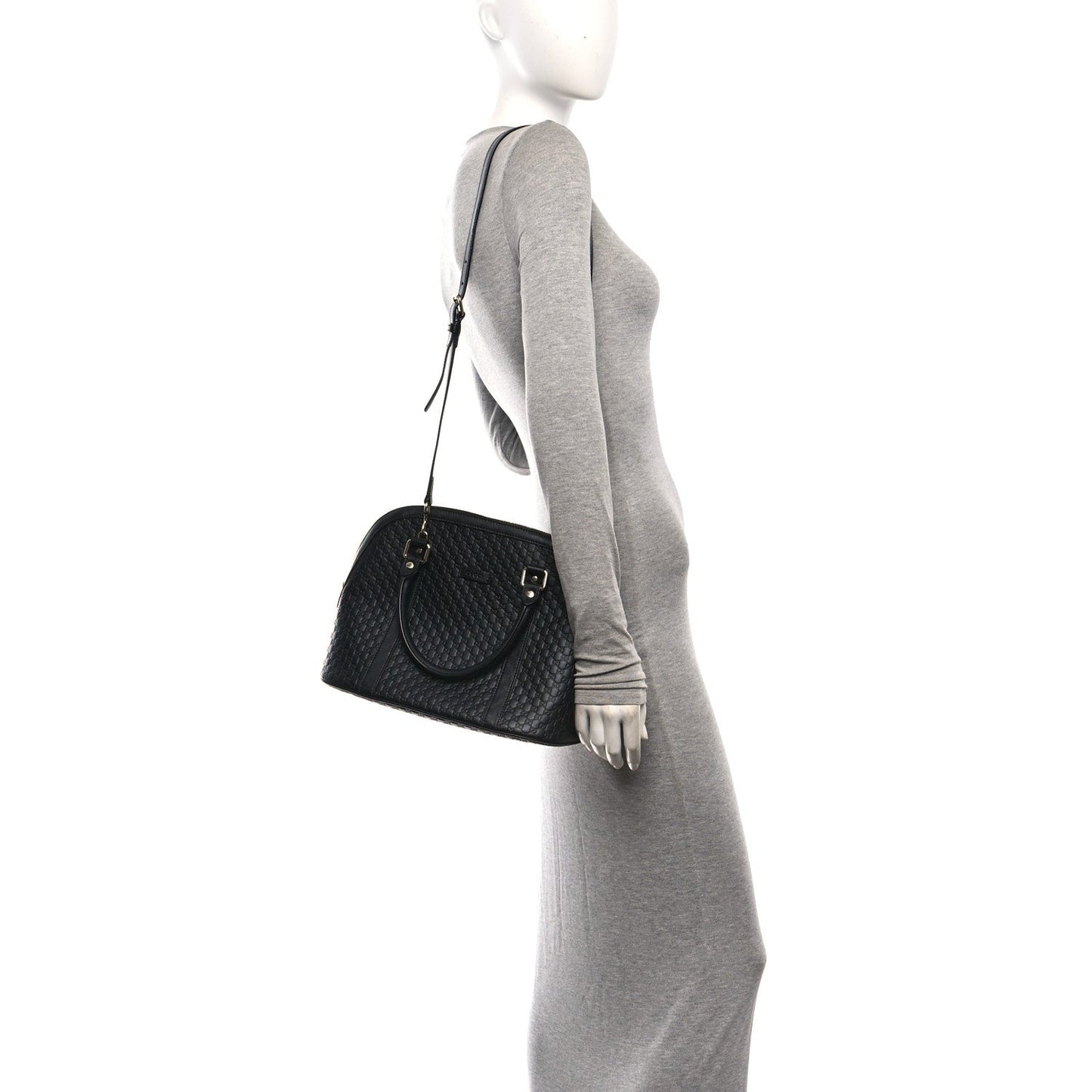 Microguccissima Medium Dome Bag Black