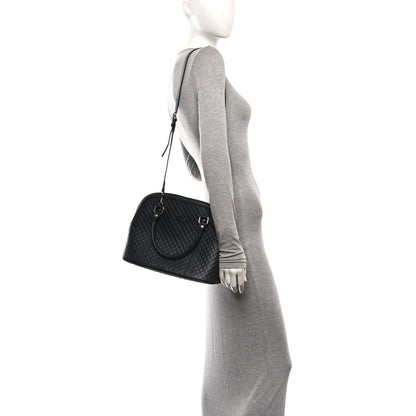 Microguccissima Medium Dome Bag Black